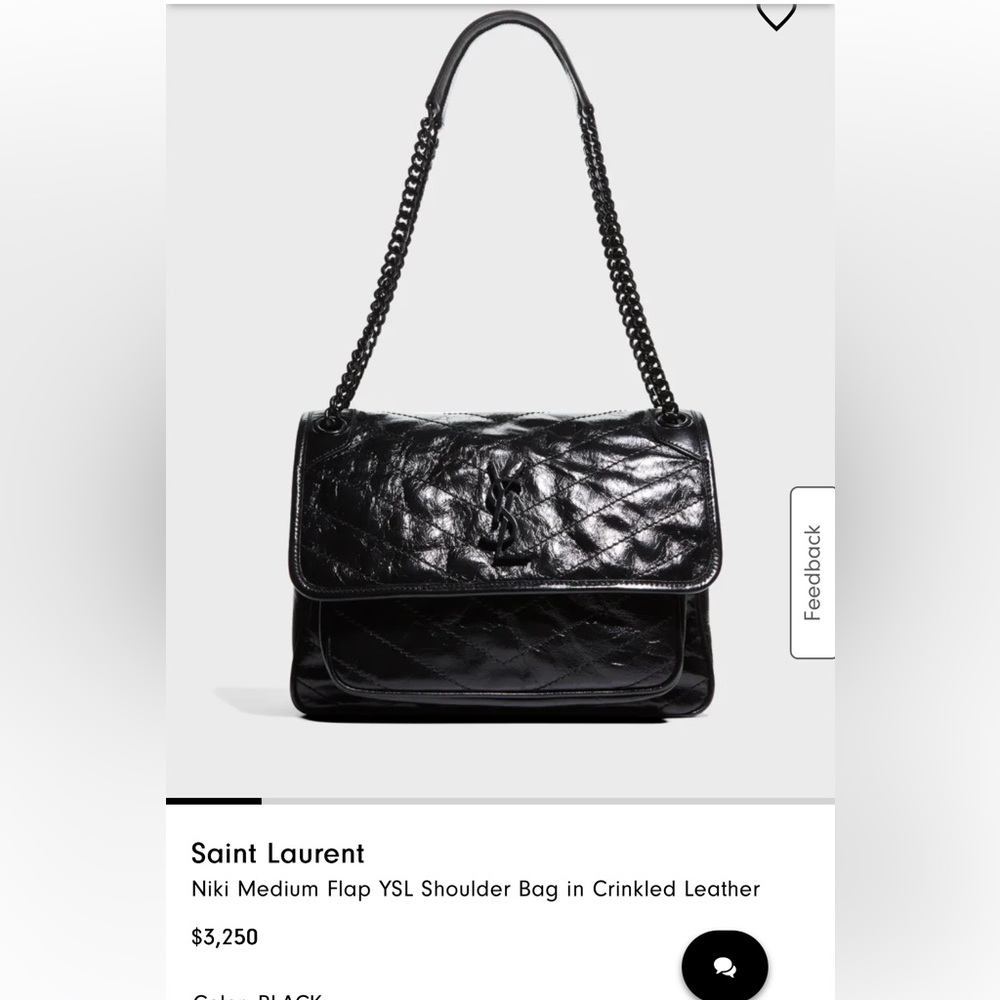 Yves Saint Laurent Niki medium flap in crinkled leather - Picture 1 of 12